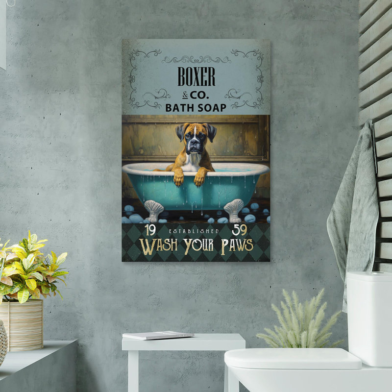 " Boxer Bath Soap ", 20" H x 16" W x 1.25" D