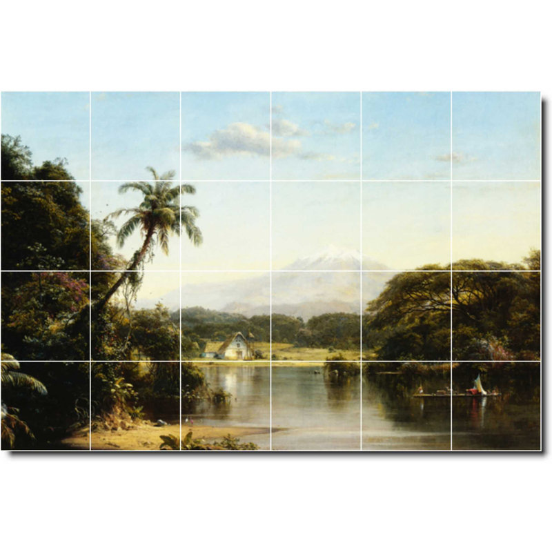Carreau de céramique décorative 36 po x 24 po 6 po x 6 po, Paysage 01766