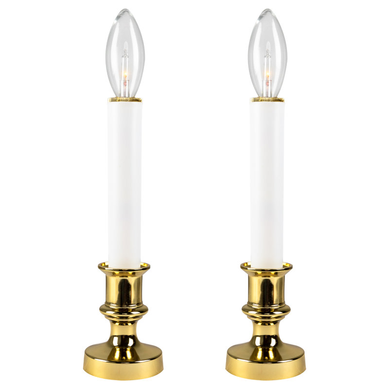 Bougies de Noël blanches et dorées 9 po