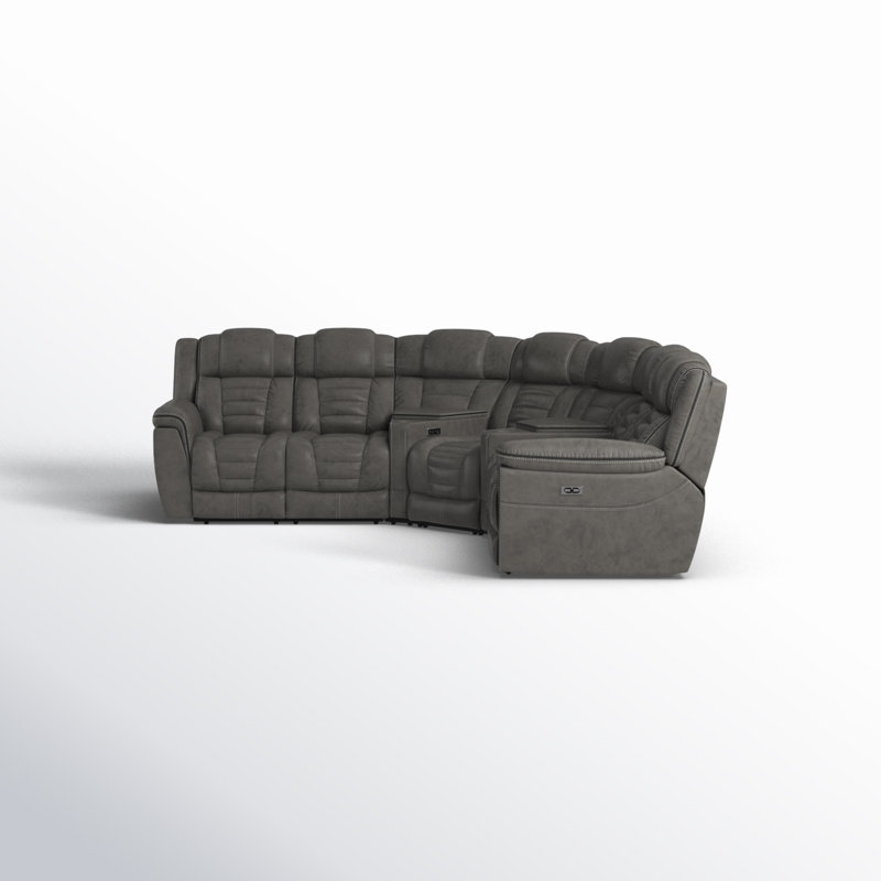 Aquill 112" Wide Symmetrical Reclining Corner Sectional with USB Power