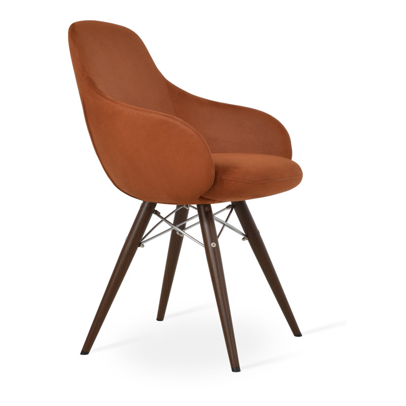 Chaise de salle à manger Gazel Arm Mw, Noyer, Orange