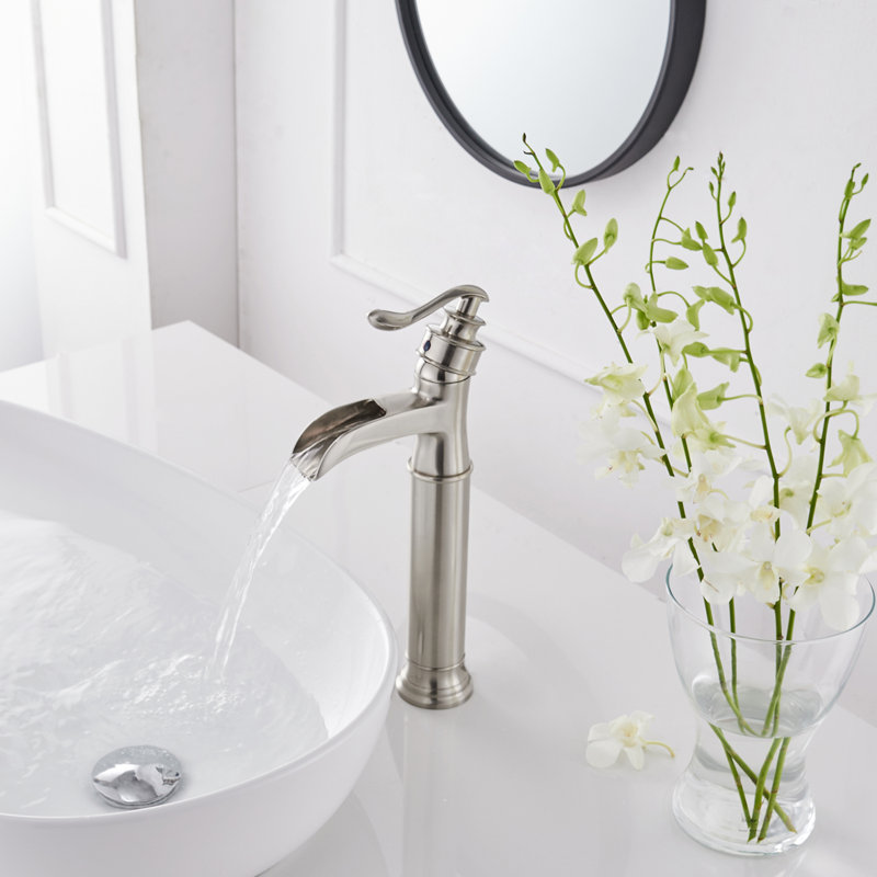 Robinet de salle de bain vasque, Nickel brossé, Oui