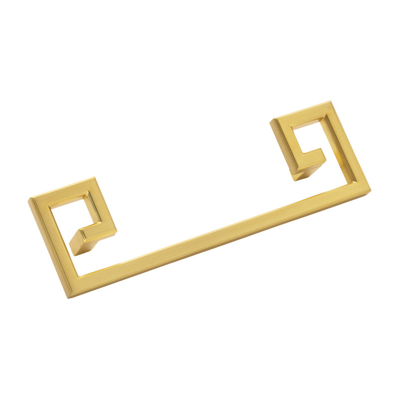 Bijou Meandros Collection Pull 4-1/16 Inch Center to Center, Brushed Golden Brass