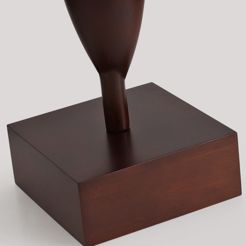 Nut-brown Solid Wood+Fabric Free form Floor Lamps