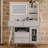 Philip Retractable Makeup Vanity with LED Mirror, Cabinet, Charging Ports & Stool-115330406