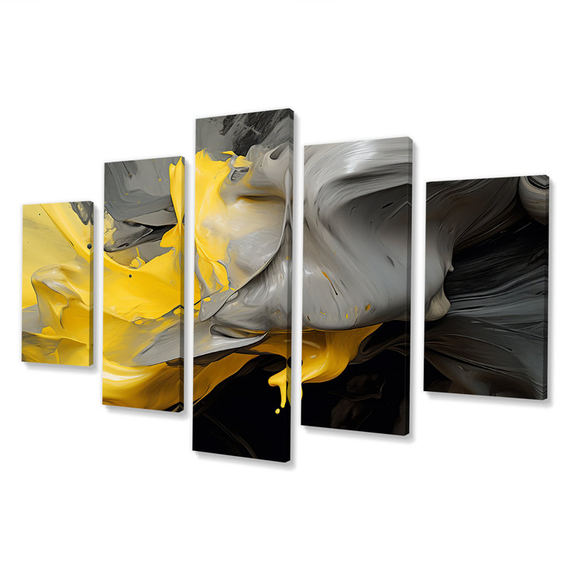 Condra - Abstract Wall Art Decor 5 Piece, 32" H x 60" W