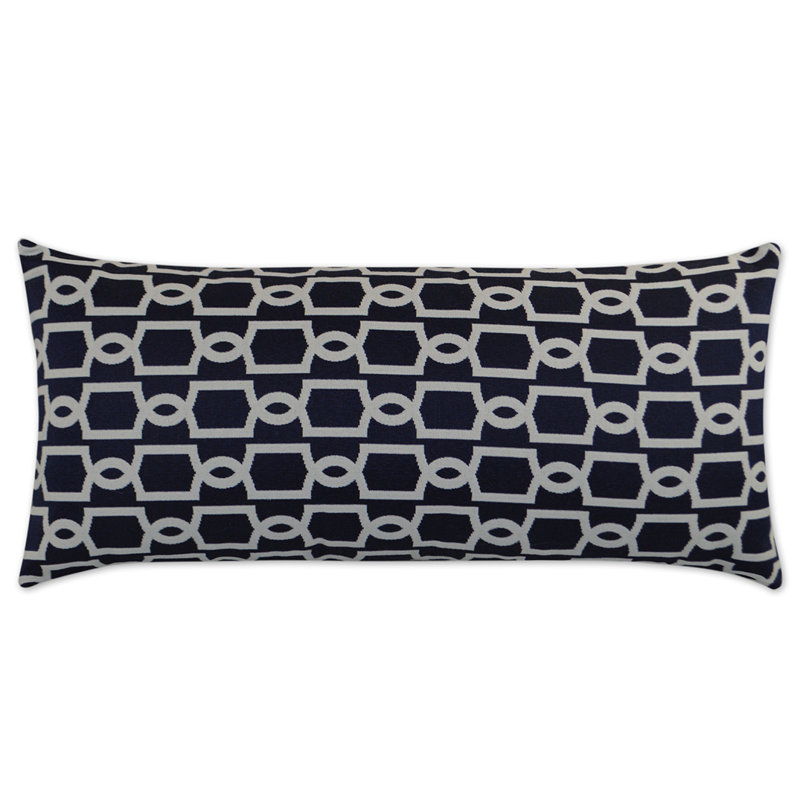 Ocean Gate Lumbar Indoor/Outdoor Pillow Cover & Insert, Navy