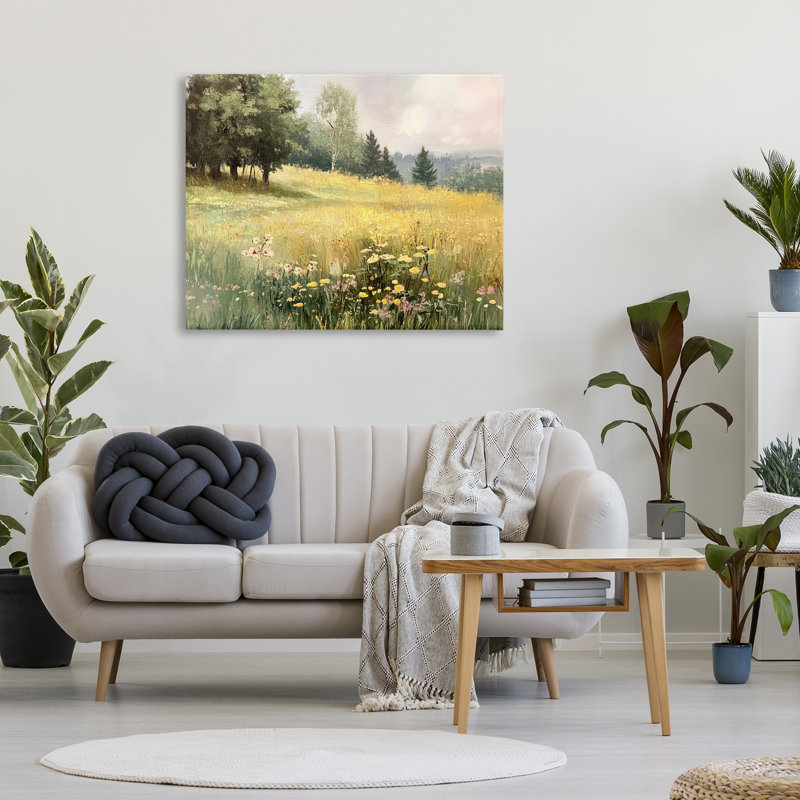 Toile Lush Summer Meadow, design par LSR Creative Studio, H 30 po x l 40 po