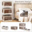 Ensemble de 3 bacs de rangement empilables avec couvercles en plastique pliable 34,5 gallons