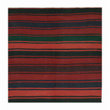 Vintage Kilim In Burgundy With Multicolor Stripes By Rug & Kilim