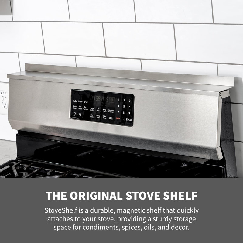 Tablette magnétique de 30 po pour cuisinière, étagère à épices, Acier Inoxydable