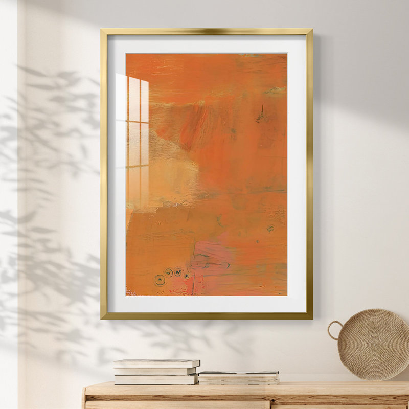 Almon Abstract II -Framed Print, 28.5" H x 20.5" W, Gold