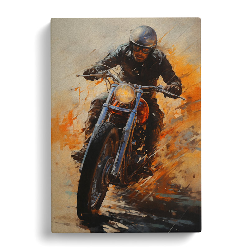 Motorbike Contemporary Art - Wrapped Canvas, 60cm H x 40cm W x 3cm D