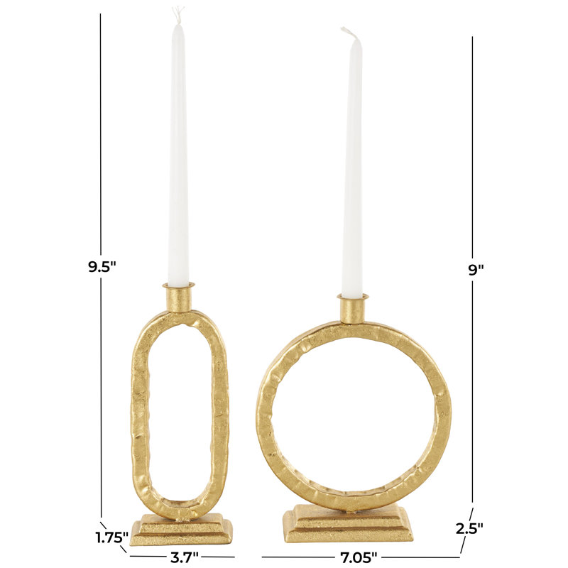 Mid-Century Gold and Wood Circular Planter Set, 24" & 20"H