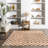 Dominique Abstract Checkered Fringe Area Rug-1610322308