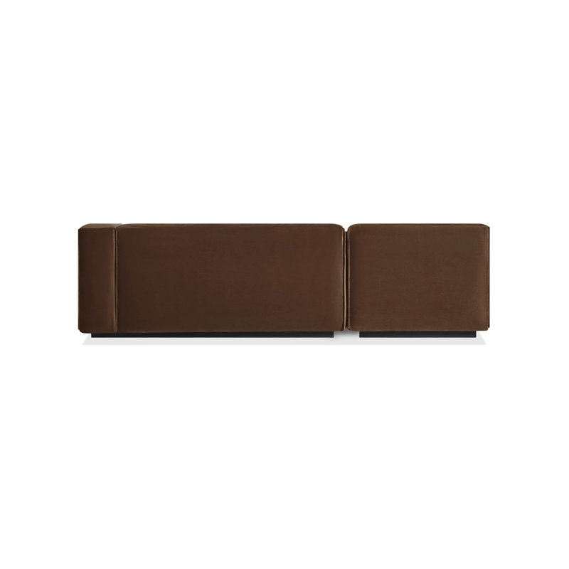 Cleon Modular Sectional, Coffee Velvet Polyester Blend, Right Hand Facing