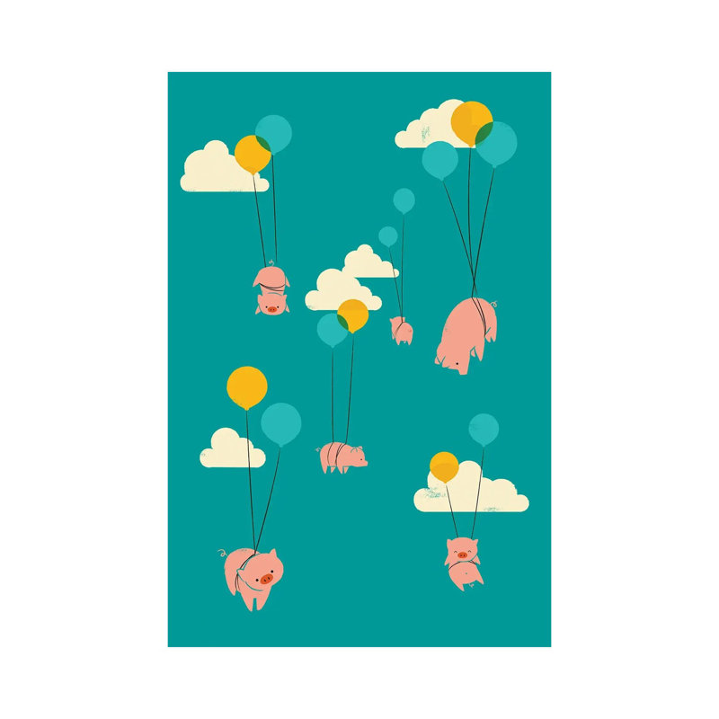 Pigs Fly by Jay Fleck - Wrapped Canvas Gallery-Wrapped Canvas Giclée, 20.32 cm H x 30.48 cm W