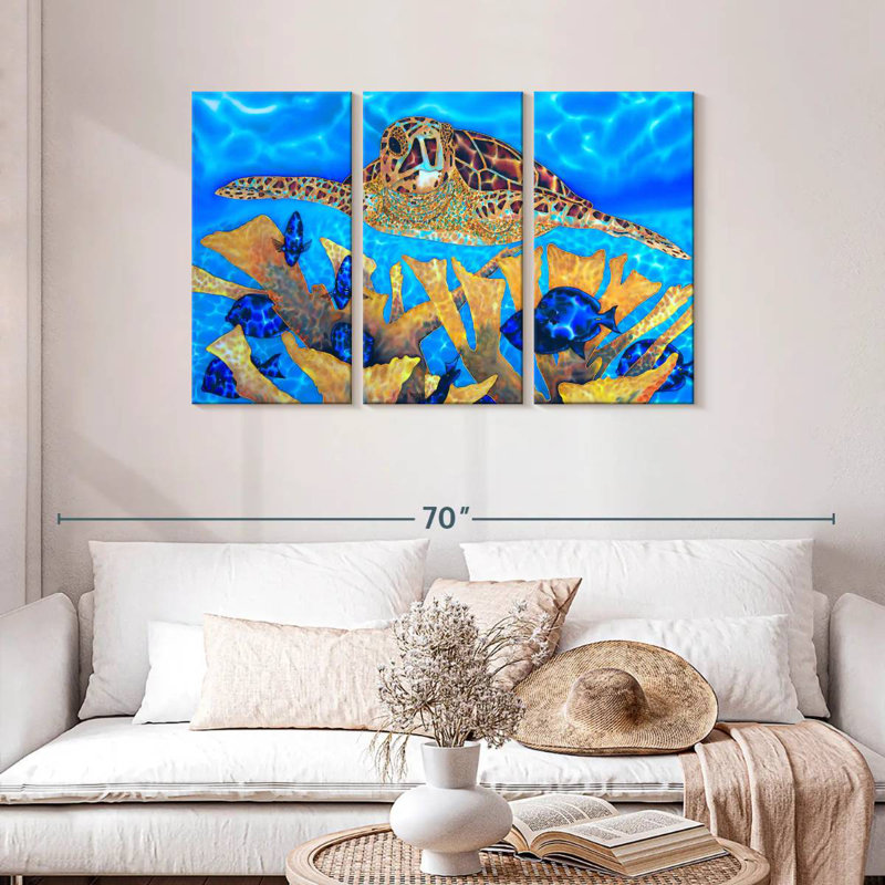 Blue Tang And Hawksbill, 28" H x 45" W