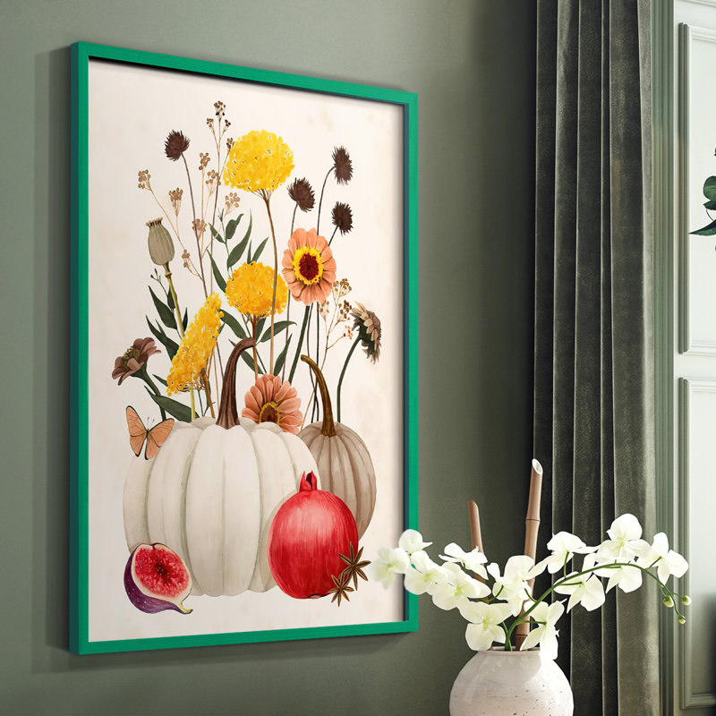 «Fall Botanicals II», reproduction encadrée - bois massif, H 10 po x l 8 po, Vert