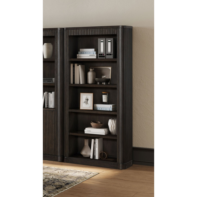 Passerine Executive Open Bookcase, Fully Assembled, Brown