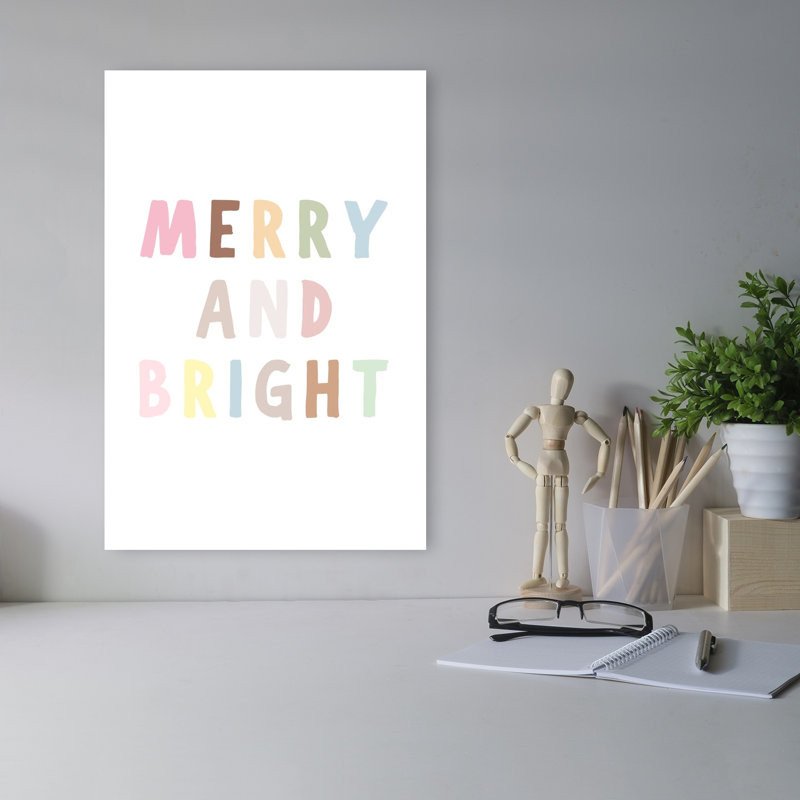 «Merry And Bright», impression d'art moderne abstrait coloré, H 18 po x l 12 po