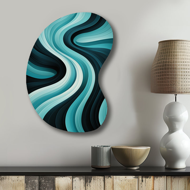 Codey - décoration murale irrégulière en métal Op Art, H 31 po x l 22 po