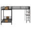 Lit superposé en L avec lit mezzanine avec bureau et tablette