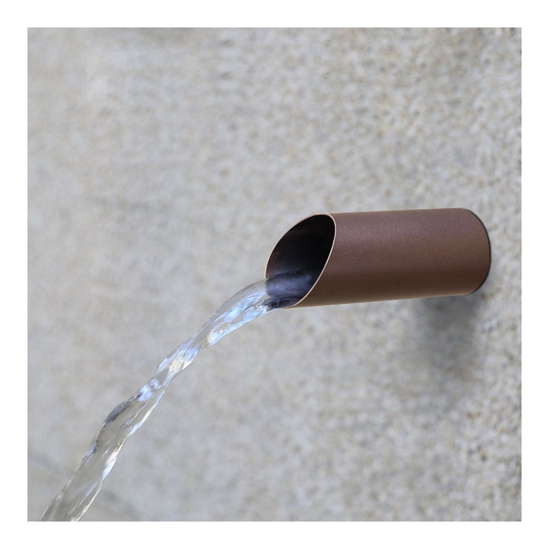 8 Inch Round Water Fountain Spout Scupper, 316 Nickel Brushed Stainless Steel Pool Scupper Spillway Fountain for Garden Pool Pond Fountain Water Feature 