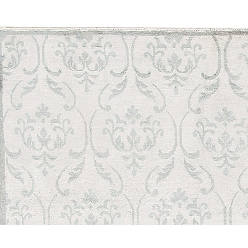 Neo Villa Damask Area Rug in Silver, Rectangle 7'11" x 9'10"