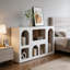 Console chic en bois blanc - Canapé moderne avec 6 compartiments de rangement pour l'entrée et le salon