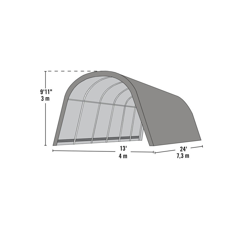 AG Run-In Shelter, Garage, 12' x 24' x 10'