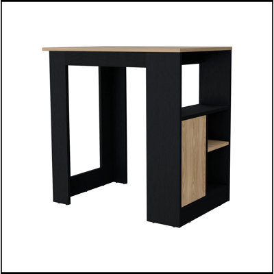 Natural Oak 1-Door Kitchen Island with Open Storage, Perfect for Small to Medium Kitchens and Efficient Space Utilization.