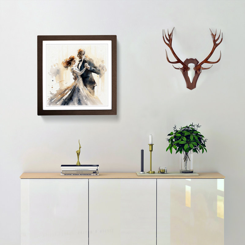 Single Picture Frame Print on Wood, Walnut