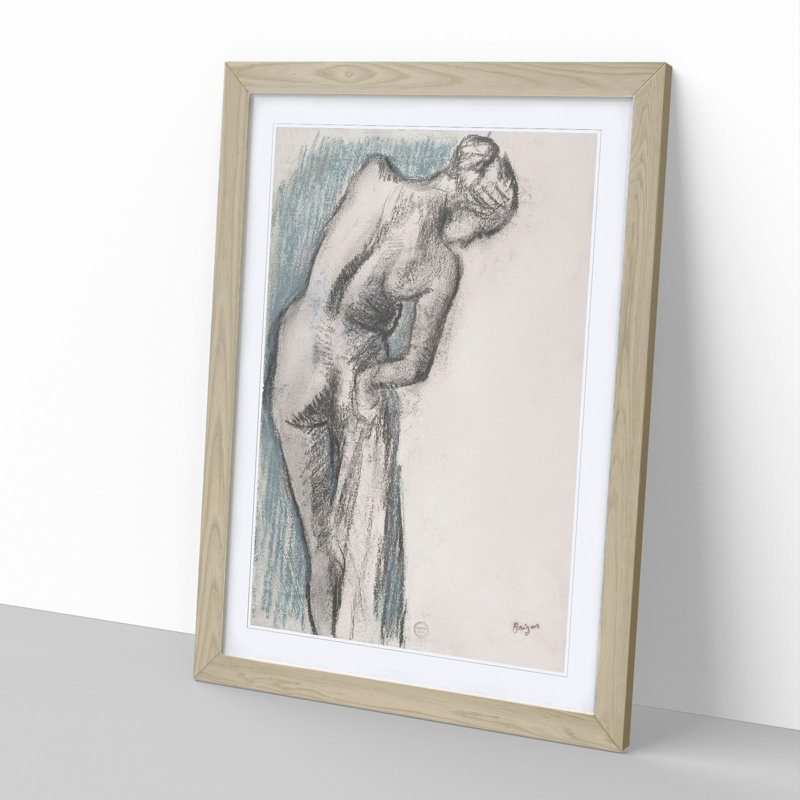 Study of a Nude Woman Vol.1 by Edgar Degas - Picture Frame Painting, 48cm H x 36cm W x 2cm D, Oak Framed