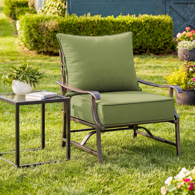 Ensemble de coussins de siège d'extérieur Wynee, 5", Vert clair, 24" W x 24" D