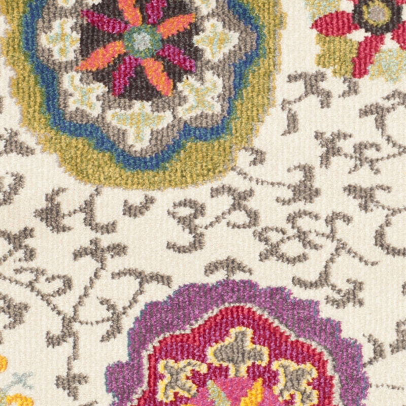 Hertzler Floral Multicolored Area Rug, Runner 2'2" x 8'