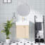 21,6 pouces Meuble-lavabo flottant moderne en bois avec lavabo en céramique |  Fixation murale | 1 porte à fermeture en douceur | Rangement à droite | Porte d'armoire à motif de vagues-2085868962