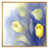 Toile avec cadre flottant or
