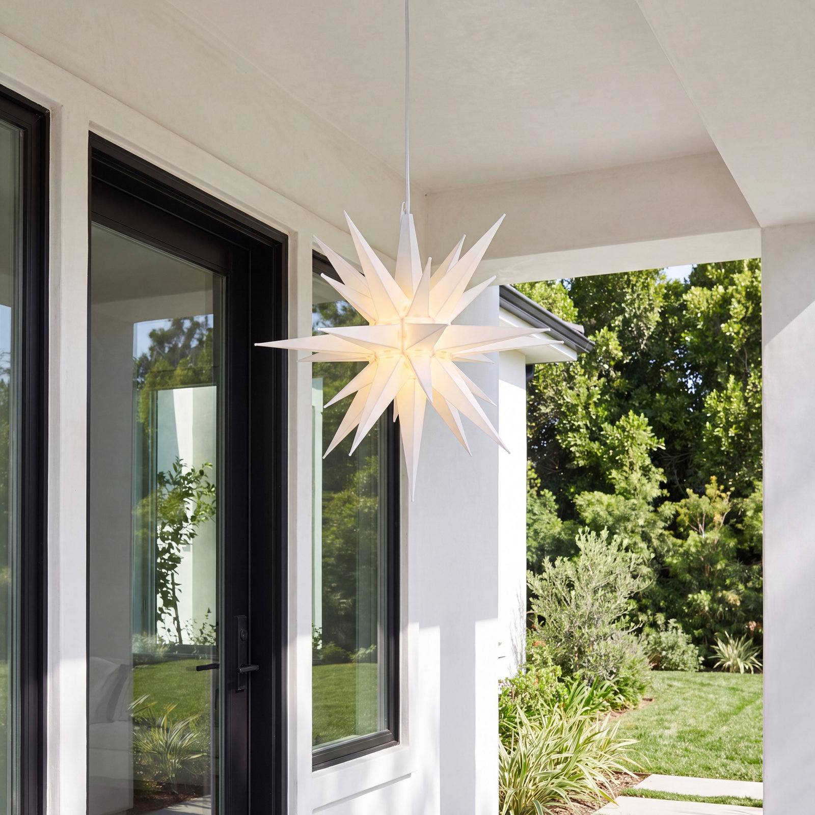 Moravian Star Lighted Outdoor Display, White