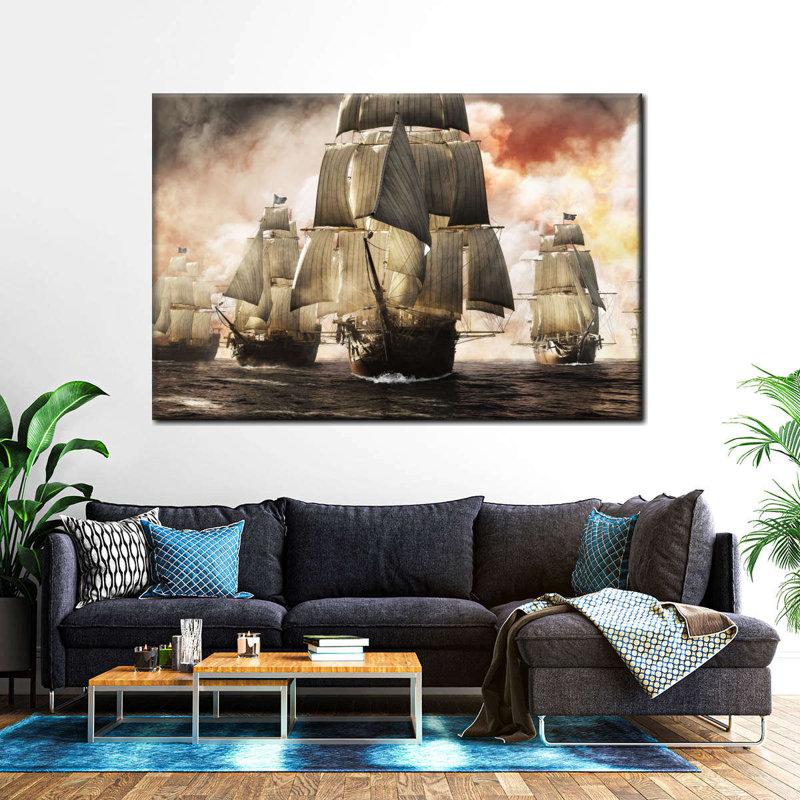 «Pirate Ship Fleet», reproduction sur toile, L 8 po x H 12 po