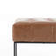 130cm Wide Genuine Leather Bench Tufted Iron Frame -1470437992