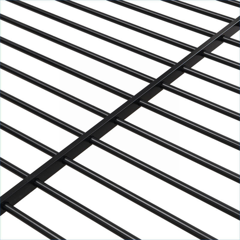 Lit superposé simple au-dessus d'un lit double en métal noir, aucun sommier nécessaire, grand rangement sous le lit pour les chambres d'enfants et d'invités