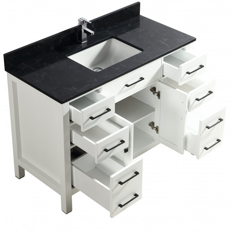 48" Solid Wood Vanity - Cabinet Only, White
