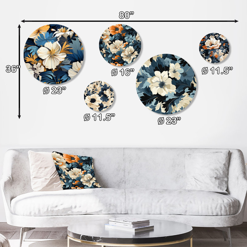 Lylou - Ensemble de 5 reproductions d'art floral
