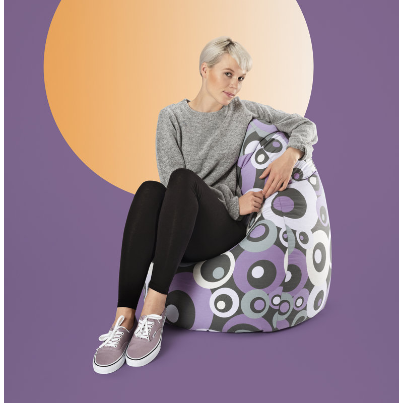 Cotton Bean Bag Chair & Lounger, Lila