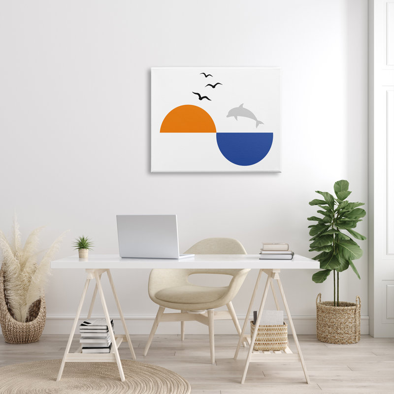 Art mural sur toile tendue surdimensionné, Sunset Ocean, H 30 po x l 40 po x P 1,5 po, Toile tendue