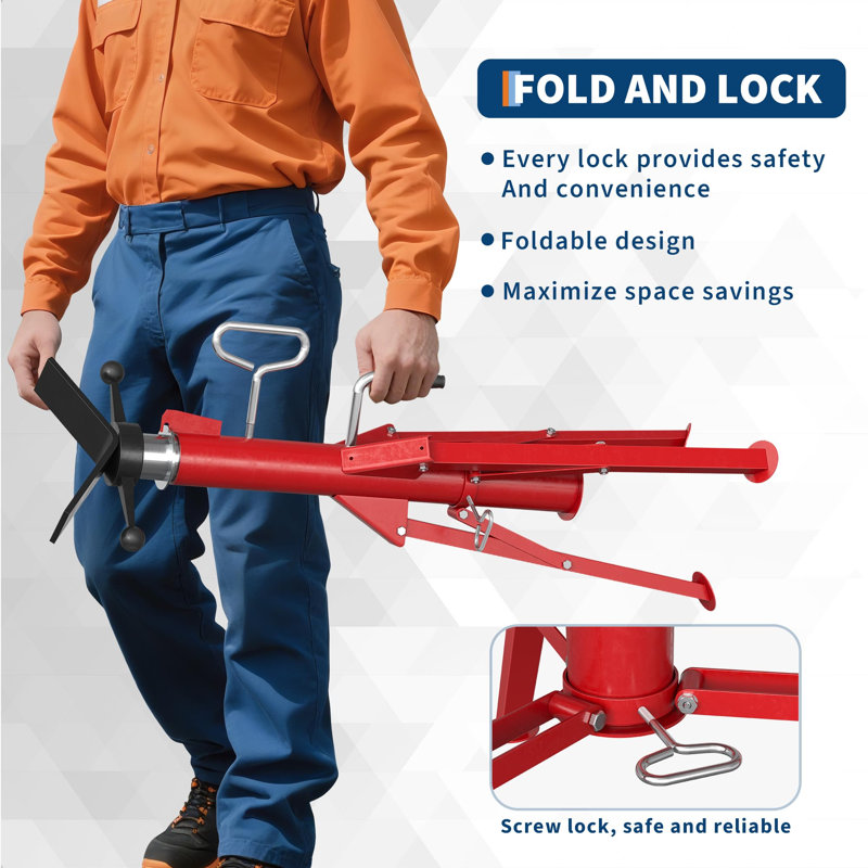Heavy Duty V-Head Pipe Jack Stand - Adjustable Height 20-37 Inches - 2500 lbs Capacity - Fits 1/2" to 12" Pipes - Robust Folding Steel Construction