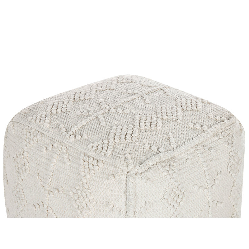 Leando 40cm Wide Square Geometric Pouffe Ottoman