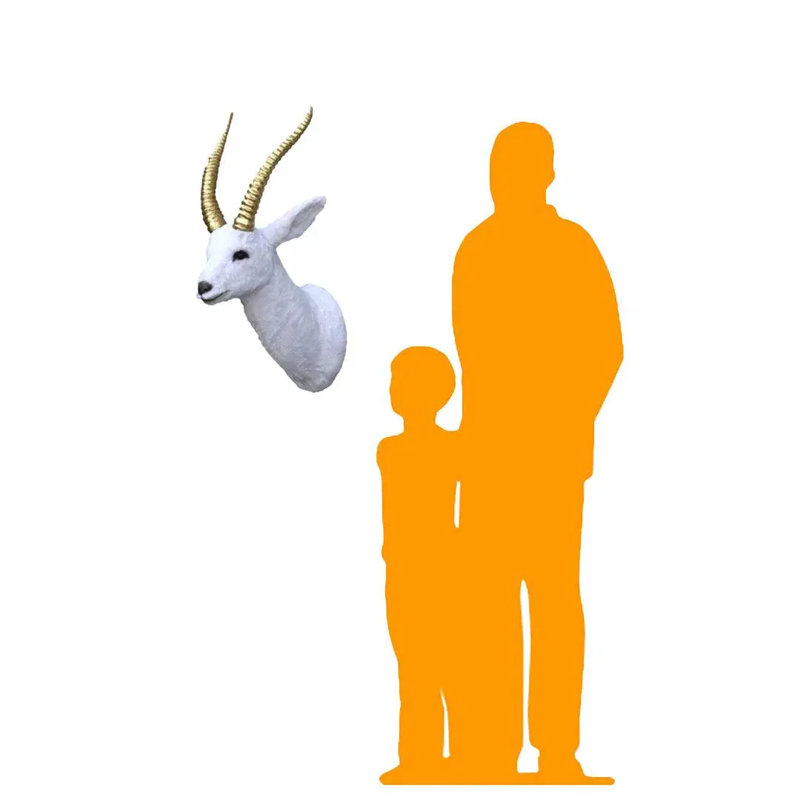 Statue gazelle blanche grandeur nature