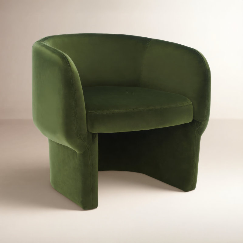 Cambry Upholstered Barrel Chair, Forest Green